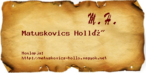 Matuskovics Holló névjegykártya